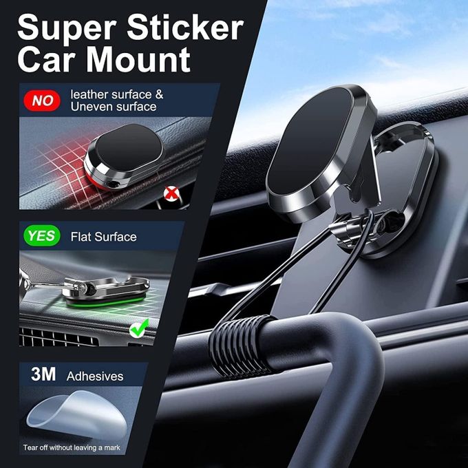 Support Téléphone Voiture Magnétique Pliable Premium